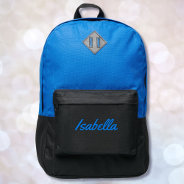 Name Script Royal Blue Loaded W Details Port Authority® Backpack at Zazzle