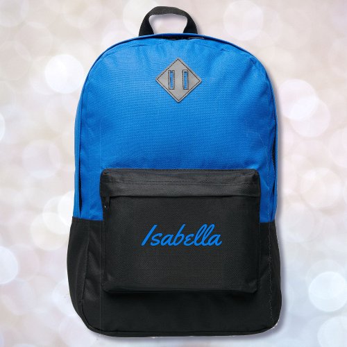 Name Script Royal Blue Loaded w Details Port Authority Backpack