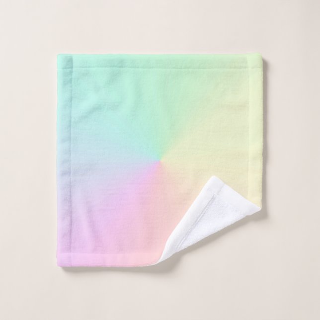 Name Script Text Muted Gradient Ombre Rainbow  Wash Cloth (Wash Cloth)