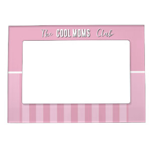 Name Script Vintage Pink Stripe Magnetic Frame