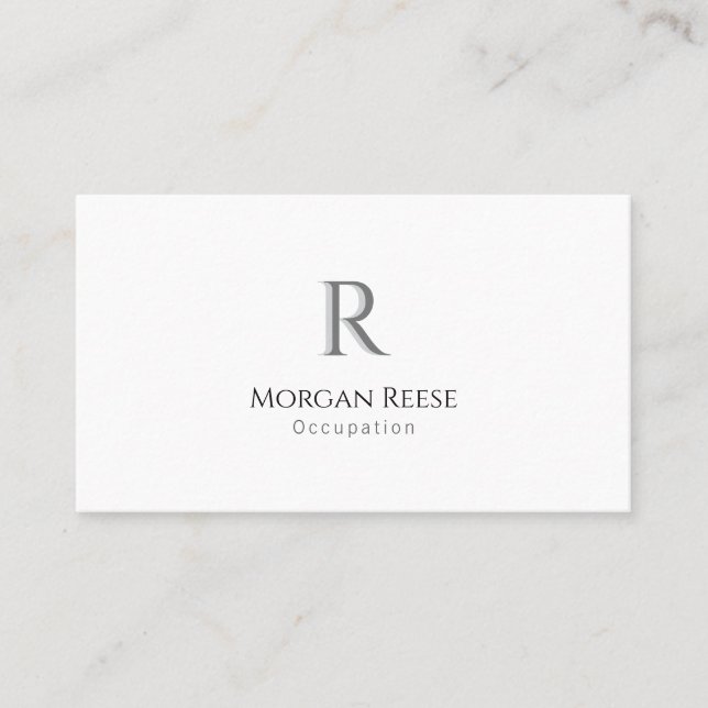 Name, Shadow Monogram, Create Your QR Code Business Card (Front)