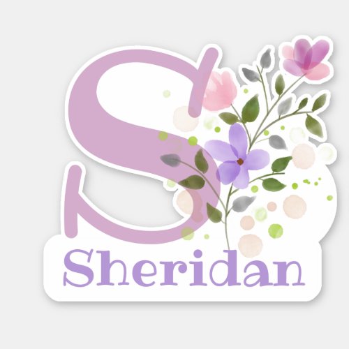 Name Sheridan with the Letter S Sticker Cut_Out