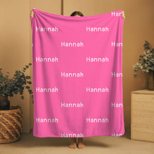 Name Sherpa Blanket Pink Personalized Custom Girl