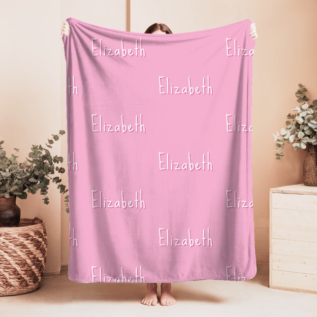 Name Sherpa Blanket Pink Personalized Custom Girl  (Creator Uploaded)