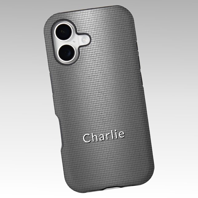 Name, Shiny Metal Grid Effect Case-Mate iPhone Case (Creator Uploaded)