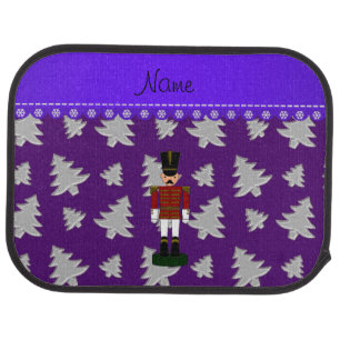 Name silver purple christmas trees nutcracker car floor mat