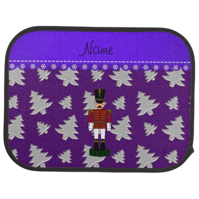 Name silver purple christmas trees nutcracker car floor mat (Rear)