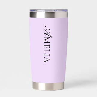 Name Simple Script Serif Purple Insulated Tumbler