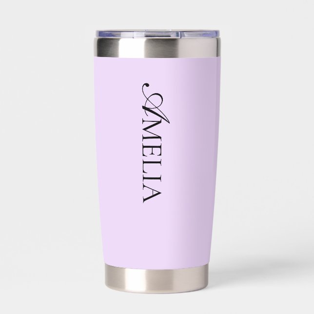 Name Simple Script Serif Purple Insulated Tumbler (Front)