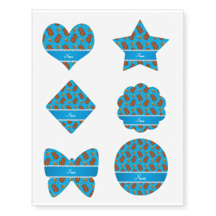 Name sky blue bears honeypots bees pattern temporary tattoos
