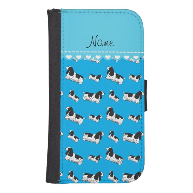 Name sky blue english cocker spaniel dog samsung galaxy wallet case (Front)