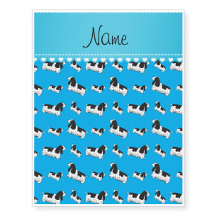 Name sky blue english cocker spaniel dog temporary tattoos