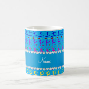 Name sky blue rainbow gymnastics hearts stars coffee mug