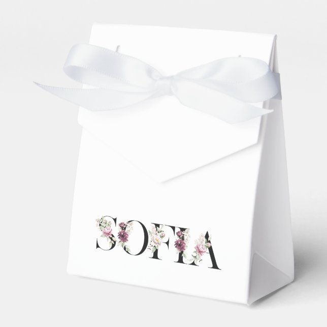 Name Sofia. Favor Boxes (Front Side)