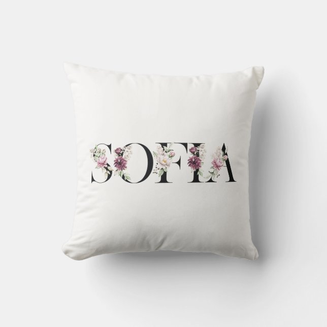 Name Sofia.My name is Sofia Throw Pillow (Front)