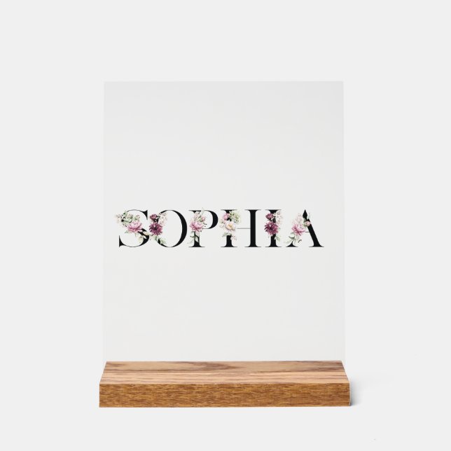 Name Sophia Acrylic Sign (Front)