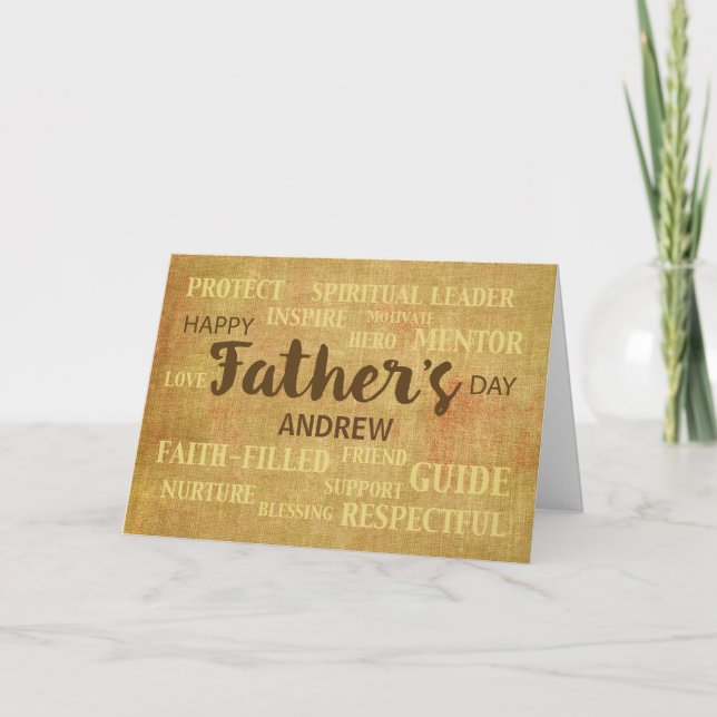 Name Specific Religious Father's Day Qualities Card (Front)