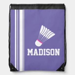 Name sports badminton shuttle drawstring bag