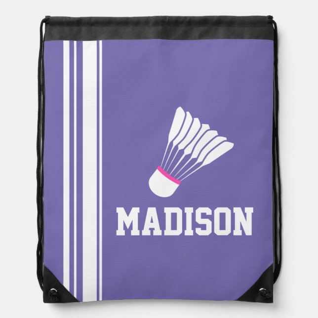 Name sports badminton shuttle drawstring bag (Front)