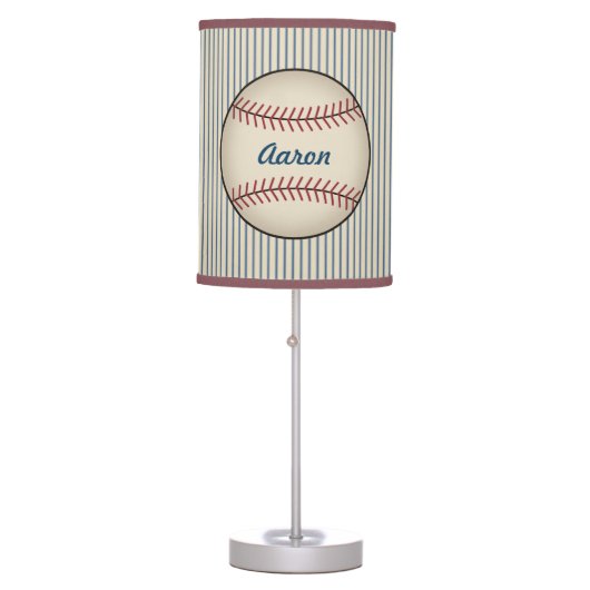 Name Sports Baseball Decor Bedroom Lamp (Front)