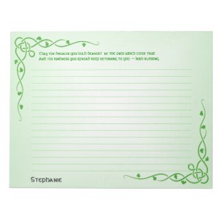 Name: St Patrick Irish Blessing (#1) Celtic Braids Notepad