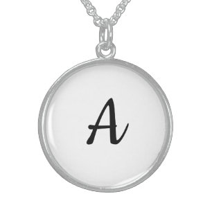 Name starting with A Sterling Silver Necklace