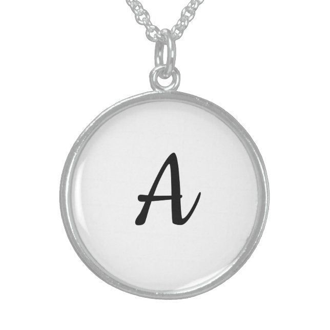 Name starting with A Sterling Silver Necklace (Front)