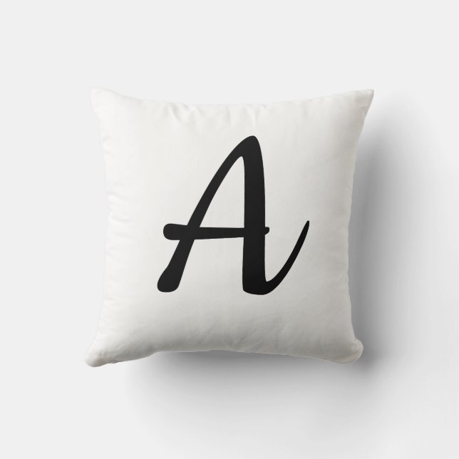 Name starting with A Throw Pillow (Back)