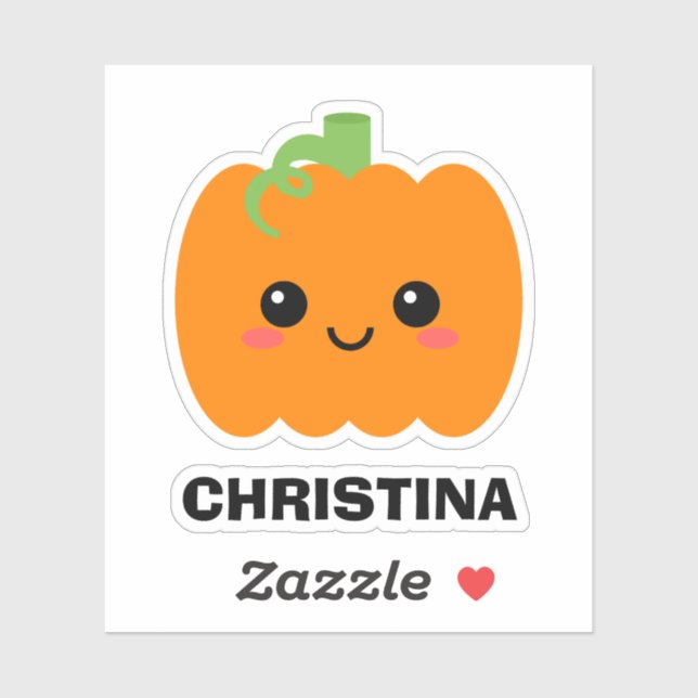 Name Sticker Cute Pumpkin, Decorate Your Belonging (Sheet)