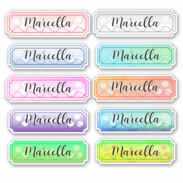 Name Sticker Set Beautiful Colors  (Front)