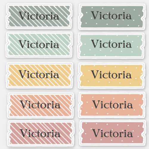 Name Sticker set multi color