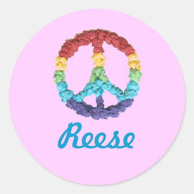 Name sticker with peace sign (Front)