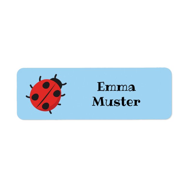 Name stickers angular - Marienkäfer - light blue (Front)