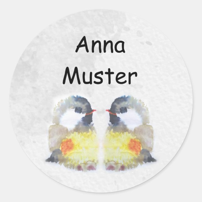 name stickers - Kohlmeise watercolor | (Front)