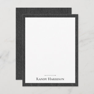 Name    Stylish Masculine Black Denim Print Frame Note Card