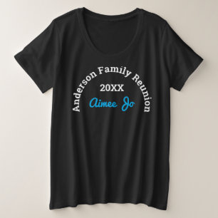 Name Stylish Matching Family Reunion Black Plus Size T-Shirt