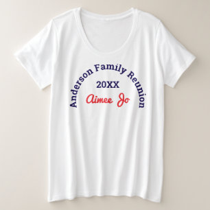Name    Stylish Matching Family Reunion White Plus Size T-Shirt