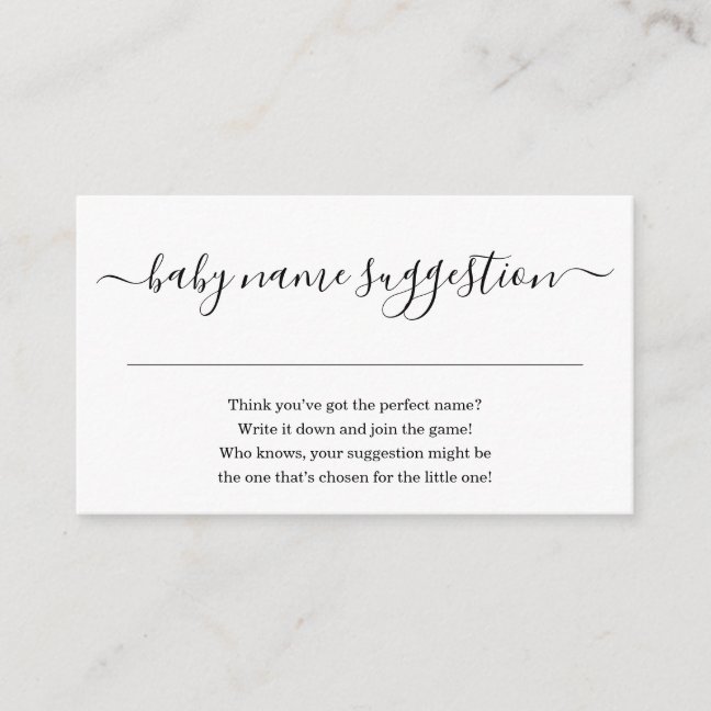 Name Suggestion Baby Shower Invitation Simple