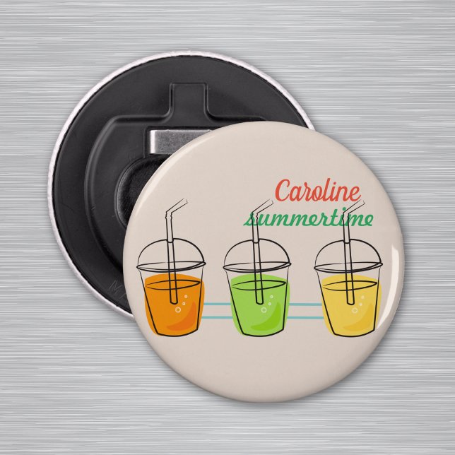 Name, Summer 2.25-in Button Magnet Bottle Opener (Creator Uploaded)