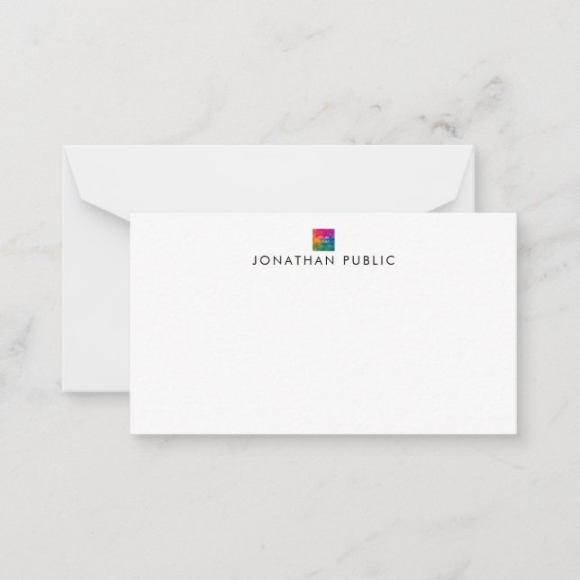 Name Surname Business Company Logo Here Note Card (Front)