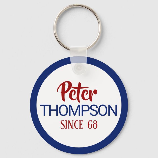 Name Surname Circle Logo Keychain (Front)