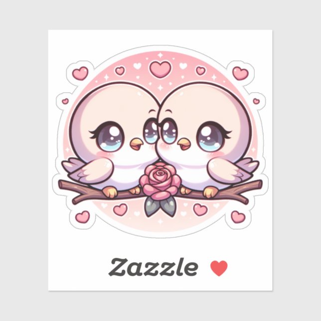 Name: Sweet Lovebirds Sticker (Sheet)