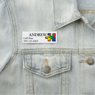 Name Tag Autism ID Badge Emergency Contact