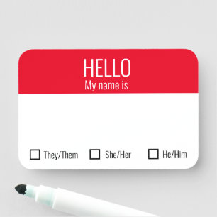 Name Tag Badge Including Pronoun Choice 