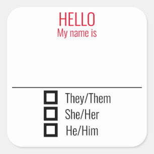 Name Tag Badge Including Pronouns