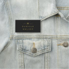 Name Tag | Black & Gold Magnetic or Pin Back Badge