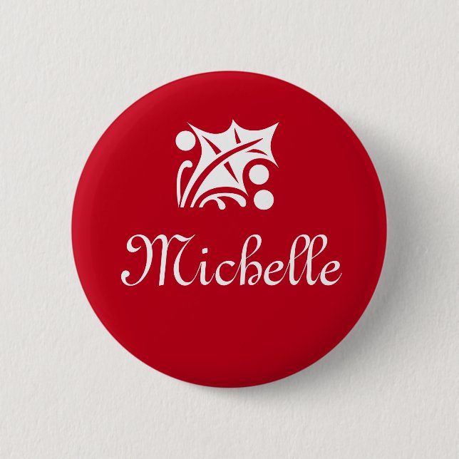 Name tag buttons for corporate Christmas party (Front)