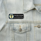 Name Tag Cross Logo Custom Text Church Badge