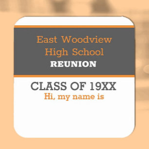 Name Tag! Custom Class Reunion Stickers