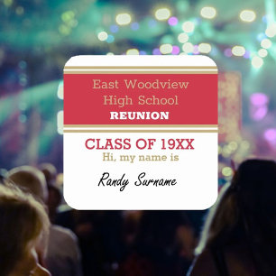 Name Tag! Custom Class Reunion Stickers